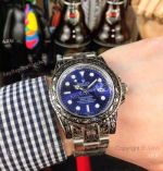 Best Replica Rolex Blue Face Submariner Engraving Blue Dial Watches